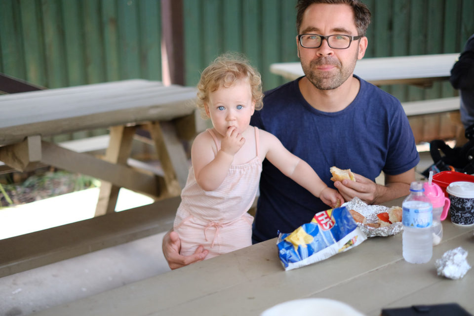 En picnic met papa en mama